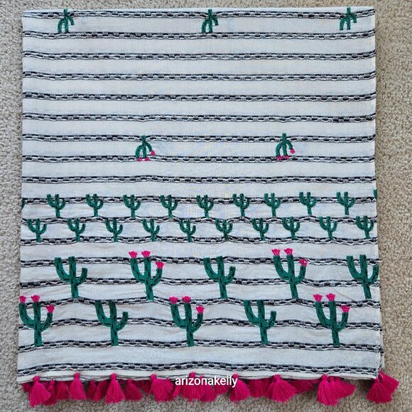 NWT RARE Anthropologie Embroidered Cactus Scarf - Picture 1 of 13